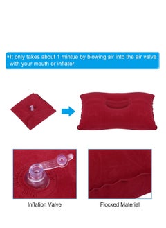 EHOME Inflatable Camping Pillow, Ultralight Travel Pillow Desk Rest Neck Support for Hiking Backpacking Office, Red  - Image 4