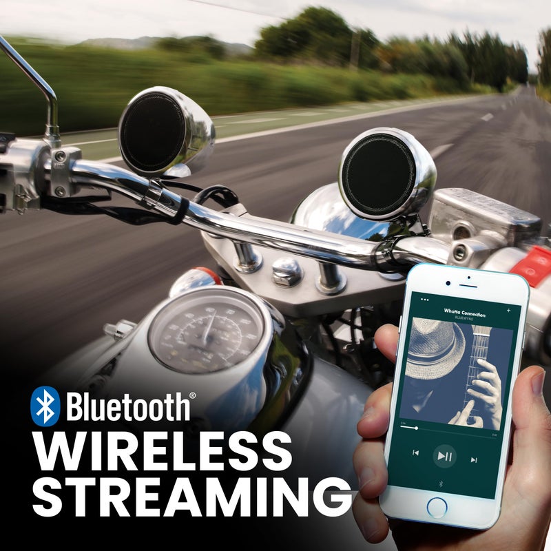 BOSS Audio Systems MC520B 3 Inch Motorcycle Speakers and Amplifier Stereo Sound System - Bluetooth  Weatherproof Full Range Speakers  2 Channel Amplifier  Wireless Remote  Use With ATV UTV - Image 4