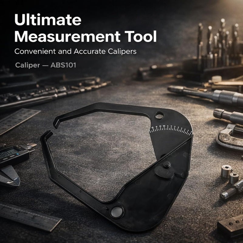 Car Wheel Balancer Caliper, ABS Plastic Rim Width Measuring Tool, Tire Scale Black - Durable Construction, Easy Read Scale, Portable for Automotive Repair - Image 3