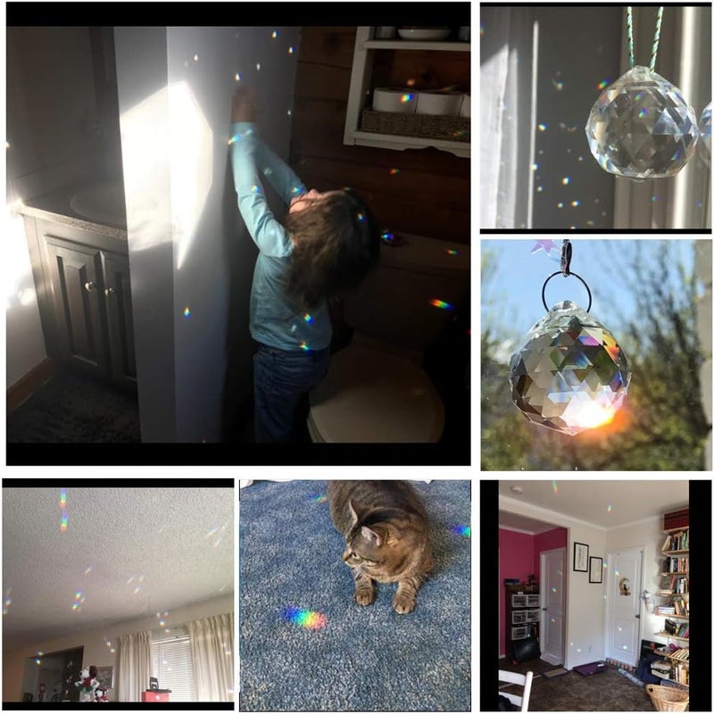 JIHUI Suncatcher Crystals Ball Prism Window Rainbow Maker with Chain for Easy Hanging 40 mm 2 Pack - Image 5