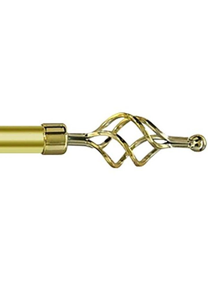 AL WADI FURNITURE Roman Pole Style Heavy Duty Luxury Extendable Curtain Rod, Metal Single Rod Finials Decorative End Window Treatment Rod Drapery Rod (GOLD, 110 – 200 cm)  - Image 4