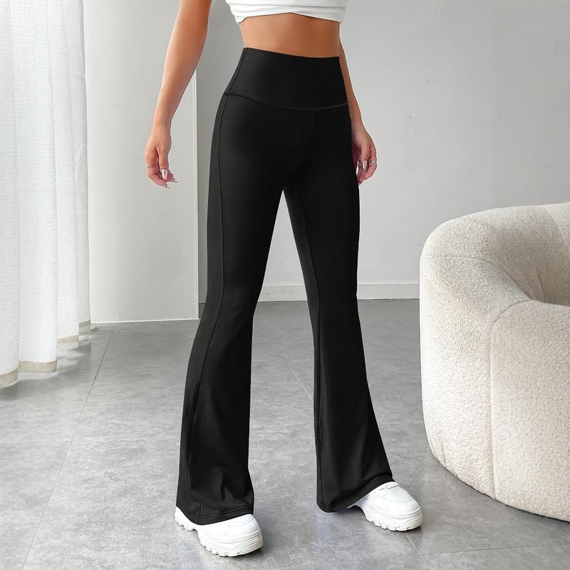 High Waist Yoga Casual Pants for plus Size Women Draping Wide Leg Bootcut Pants Tummy Control Slimming Casual Fashion Dark gray  - Image 5