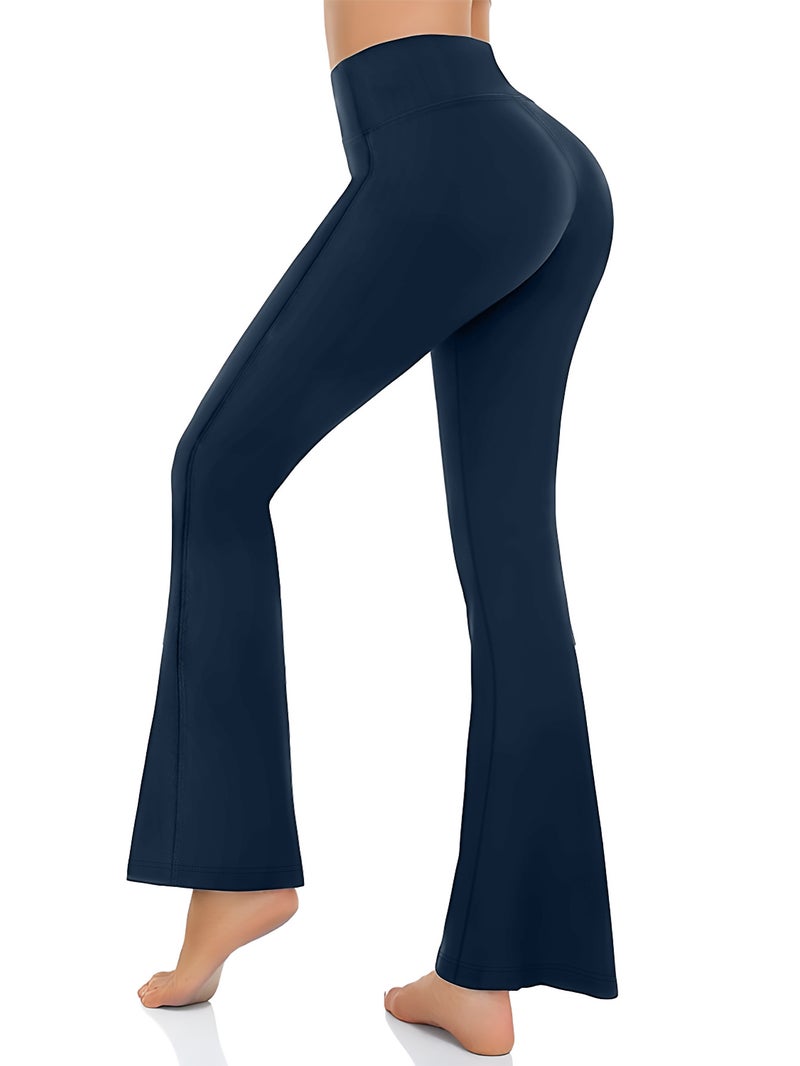 High Waist Yoga Casual Pants for plus Size Women Draping Wide Leg Bootcut Pants Tummy Control Slimming Casual Fashion Dark gray  - Image 1