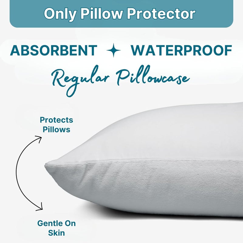 FOAM CRAFT Luxury Terry Waterproof Pillow Protectors - Pack of 2 (50 x 70cm) - Image 5