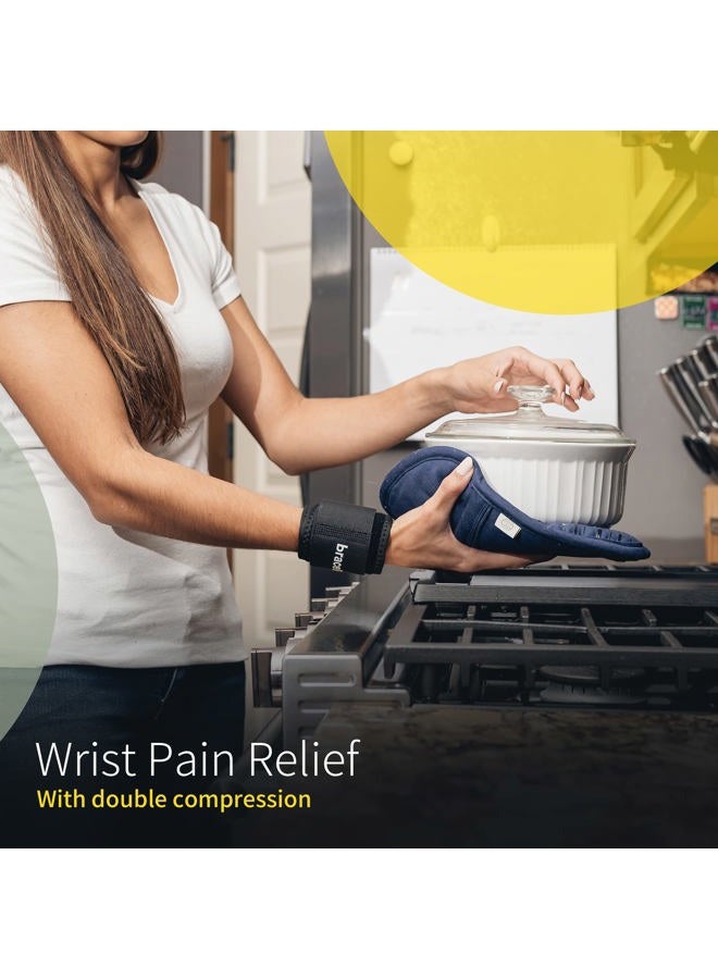 BraceUP Ã‚® Wrist Compression Strap and Support, One Size Adjustable (Black), 1 PC - Image 3