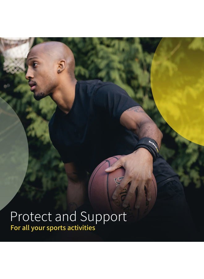 BraceUP Ã‚® Wrist Compression Strap and Support, One Size Adjustable (Black), 1 PC - Image 2