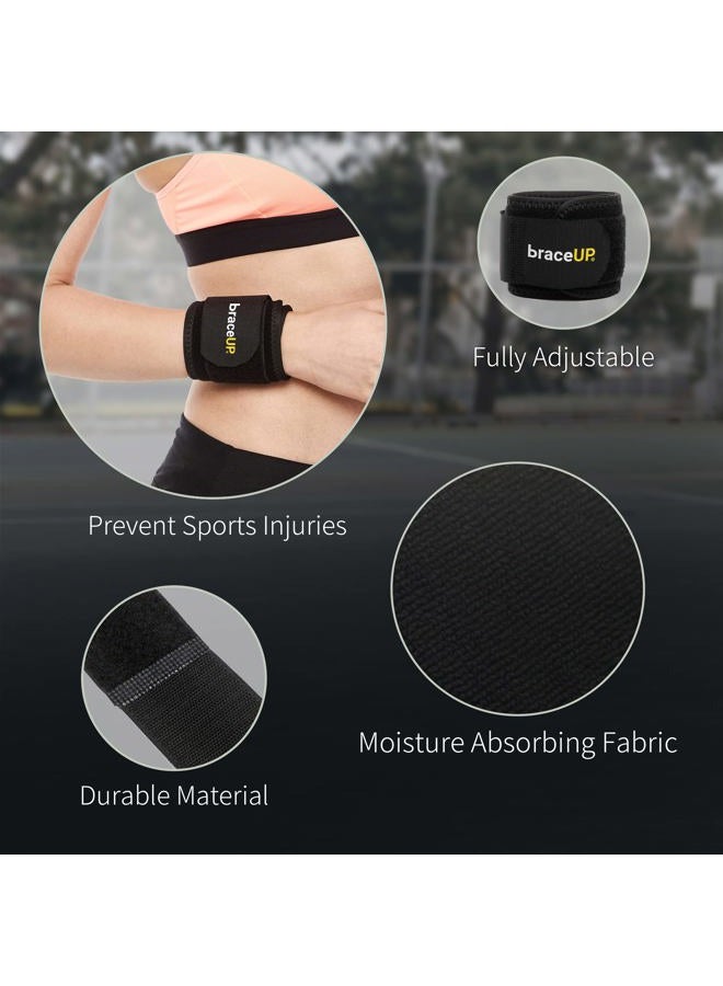 BraceUP Ã‚® Wrist Compression Strap and Support, One Size Adjustable (Black), 1 PC - Image 4