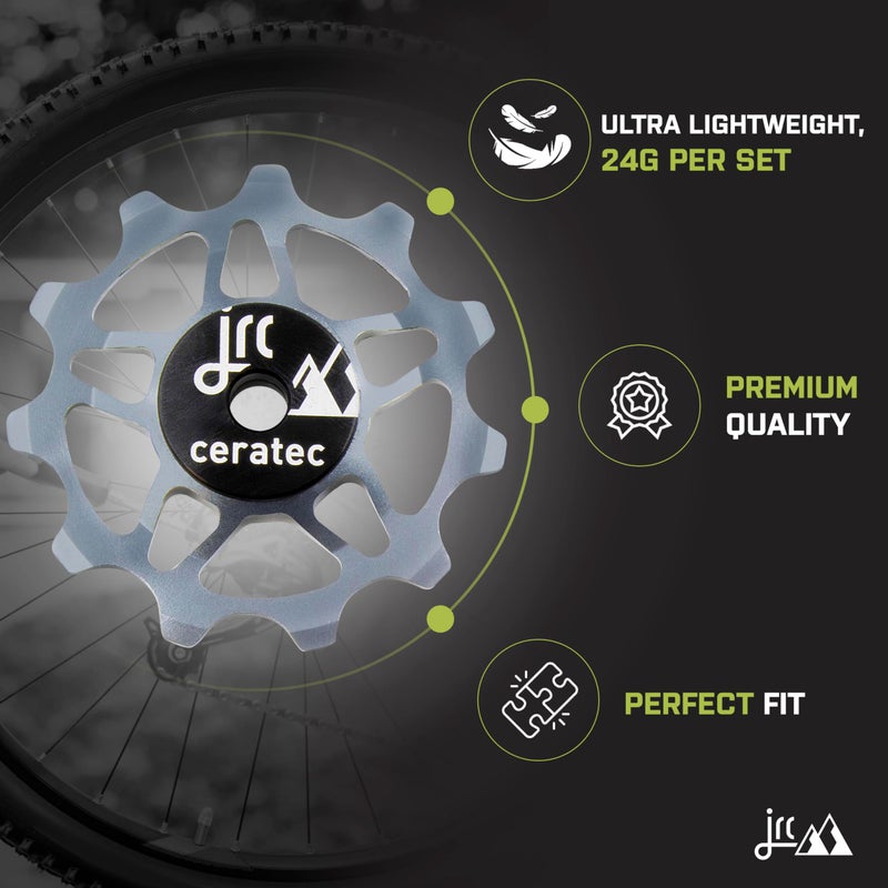 Generic JRC Components 11T Ceramic Pulley Wheels | Compatible with Shimano Dura Ace R9250 | Hybrid Ceramic Derailleur Pulley Wheel Suitable with Shimano 12 Speed | Rear Derailleur Pulley Wheels - Gunmetal  - Image 2