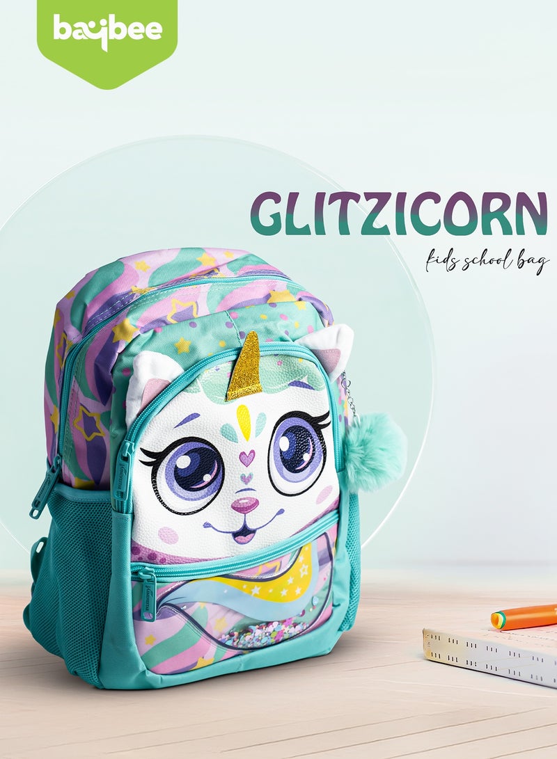 بيبي حقيبة ظهر للأطفال للبنات من عمر سنتين فما فوق، حقائب مدرسية للأطفال للبنات، حقيبة ظهر مدرسية خفيفة الوزن للبنات، حقائب كتب بثلاثة أقسام، لوازم مدرسية، حقائب ظهر لمرحلة ما قبل المدرسة للبنات، باللون الأخضر - Image 3