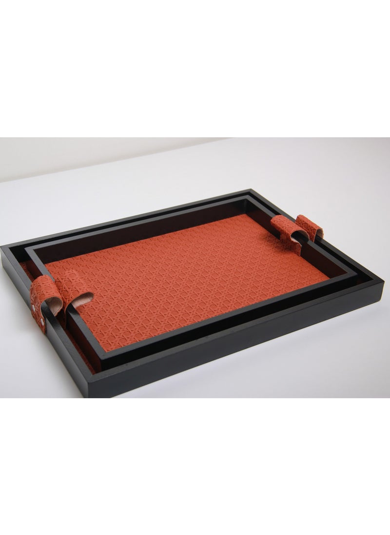 MARS Q A set of serving trays consisting of two pieces, in attractive colors, with an elegant touch.Black \Brownr.  - Image 3