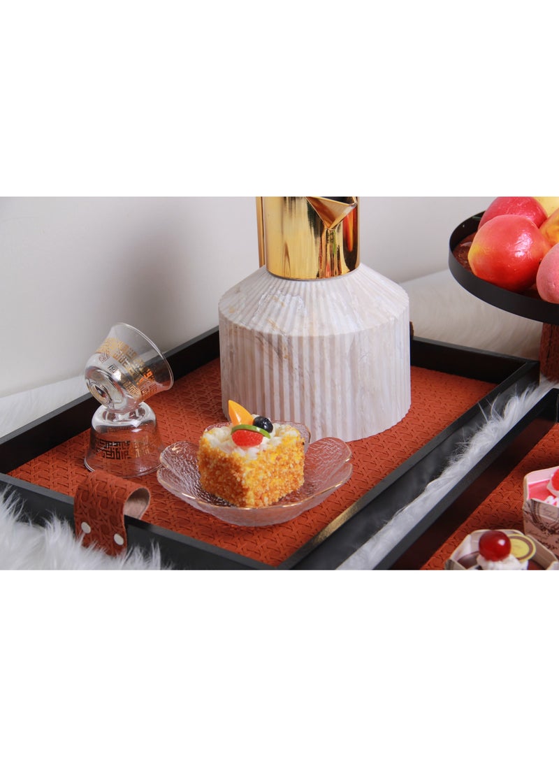 MARS Q A set of serving trays consisting of two pieces, in attractive colors, with an elegant touch.Black \Brownr.  - Image 2