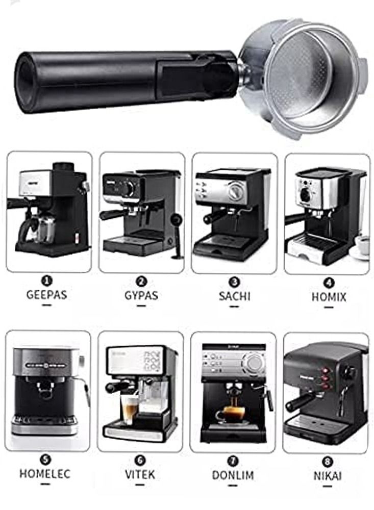 Coffee Bottomless Stainless steel Portafilter 51mm With Filter Basket/ Black Handle - Image 3