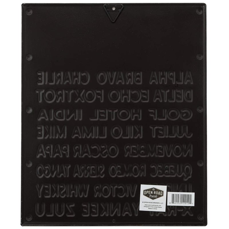 Open Road Brands Pilot Code Phonetic Alphabet Embossed Metal Sign - Image 3