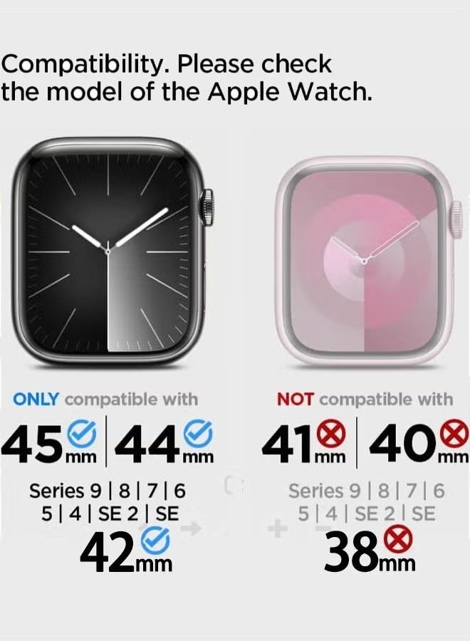 Smartwatch Bands Compatible with Apple Watch Band 44mm/45mm/42mm with Case, Replacement Shockproof Rugged Band Strap for iWatch SE2 SE Series 9/8/7 with Bumper Case Cover Black - Image 2