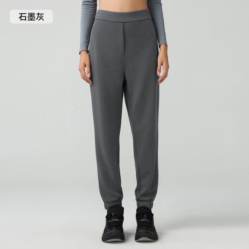 Autumn Winter Drawstring Jogging Pants Women Casual Slim Black - Image 3