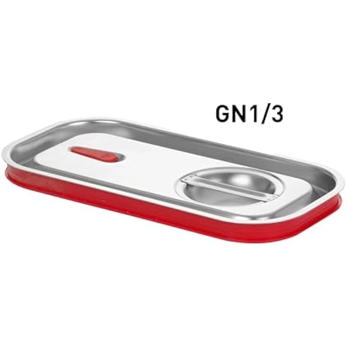 هندي Tapa Para Recipientes Gn 13 Con Borde de Silicona Y Vlvula De Liberacin De Vaco Cierre Hermtico Resistente A درجات الحرارة دي 40 A 300C 325X176mm Acero غير قابل للأكسدة - Image 3