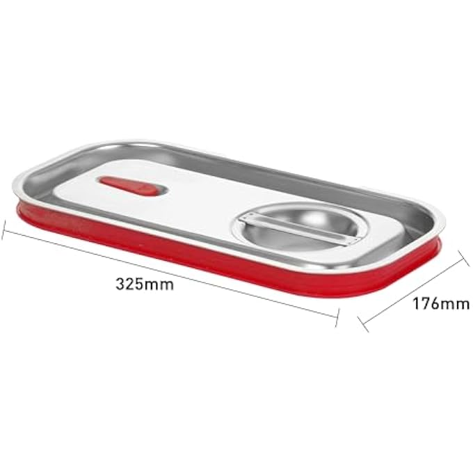 هندي Tapa Para Recipientes Gn 13 Con Borde de Silicona Y Vlvula De Liberacin De Vaco Cierre Hermtico Resistente A درجات الحرارة دي 40 A 300C 325X176mm Acero غير قابل للأكسدة - Image 2