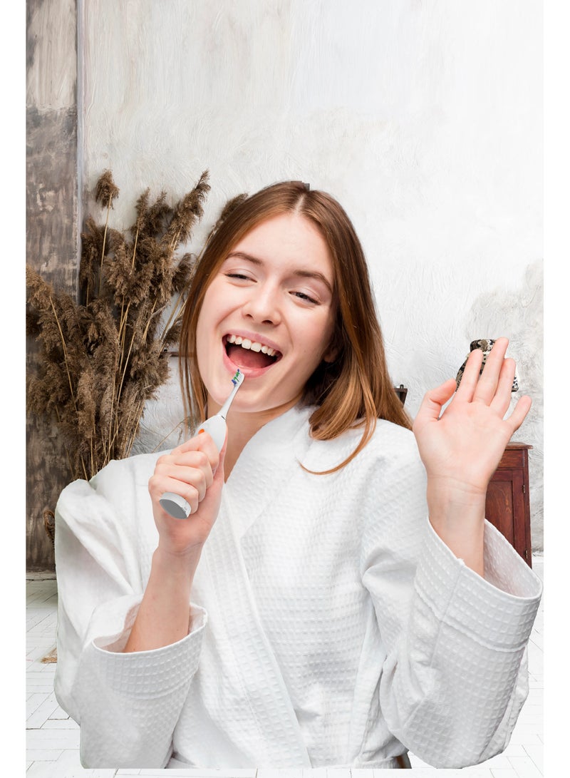 porodo Lifestyle Water Floss & Sonic Electric Toothbrush 100mL with ×2 Replacement Brushes & 25 Days Battery Life / Food-Grade Material / Advanced Cleaning / Upgraded Dupont Bristles - White - Image 2