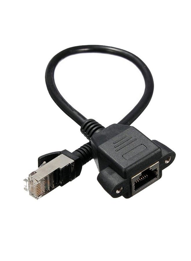 ANRANK Ethernet Extension Cable, ANRANK EC45030AK RJ45 Male to Female Ethernet Lan Network Extension Cable Black - 1FT/0.3M - Image 2