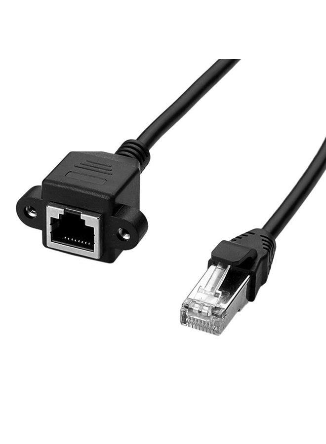 ANRANK Ethernet Extension Cable, ANRANK EC45030AK RJ45 Male to Female Ethernet Lan Network Extension Cable Black - 1FT/0.3M - Image 1