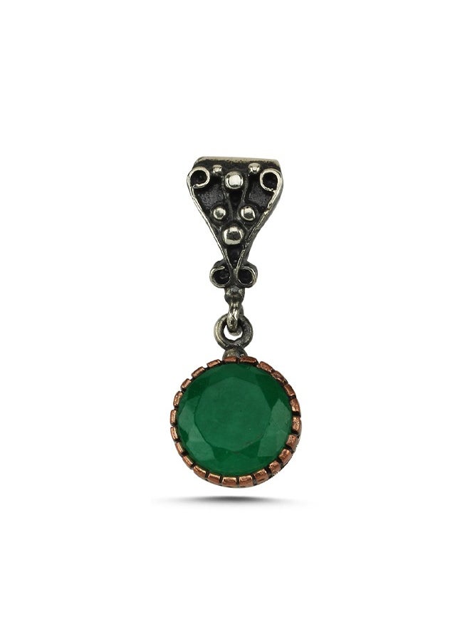 EMNON - 925 silver and bronze Ottoman Style Pendant with CZ-High-Quality Jewelry in UAE Dubai 100% Precious Metal Gift for Women-EMNON112PE-P102948 - Image 1