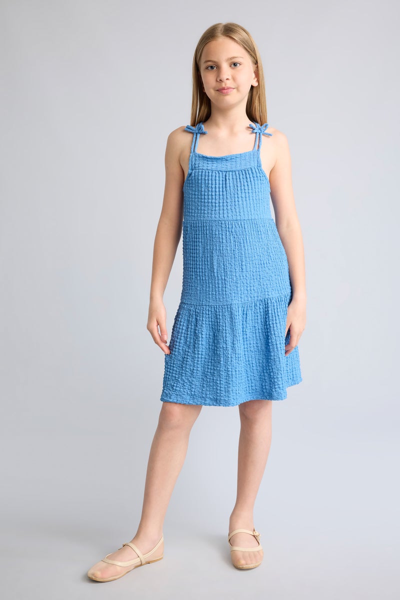 DeFacto Blue Girl Girl Square Collar Sleeveless Dress Casual - Image 1