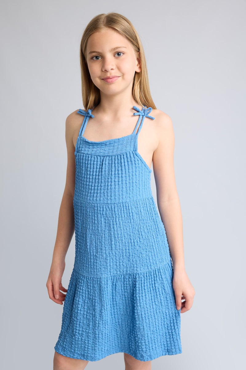 DeFacto Blue Girl Girl Square Collar Sleeveless Dress Casual - Image 3