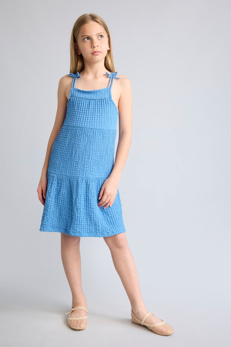 DeFacto Blue Girl Girl Square Collar Sleeveless Dress Casual - Image 2