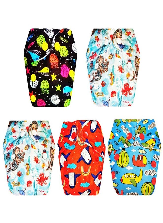 Dumbledo Premium Newborn Cloth Diaper with Integrated Insert (Pack of 5) | Snug Fit | Breathable | Easy to Clean | Worry-Free Diapering | 0 - 4 Months | Unisex Baby - Image 1