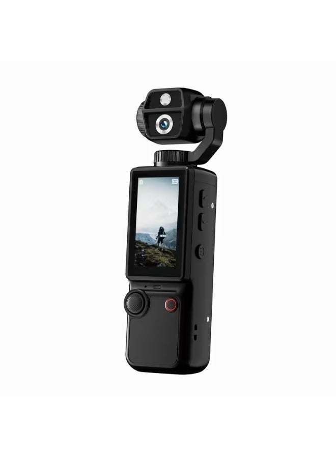 AIR TAB AirTab Pocket 4 Pro Ultra HD 4K Action Camera, Handheld Vlogging Video Camcorder with 180° Rotatable Gimbal & 2.0" IPS Display | Black - Image 1