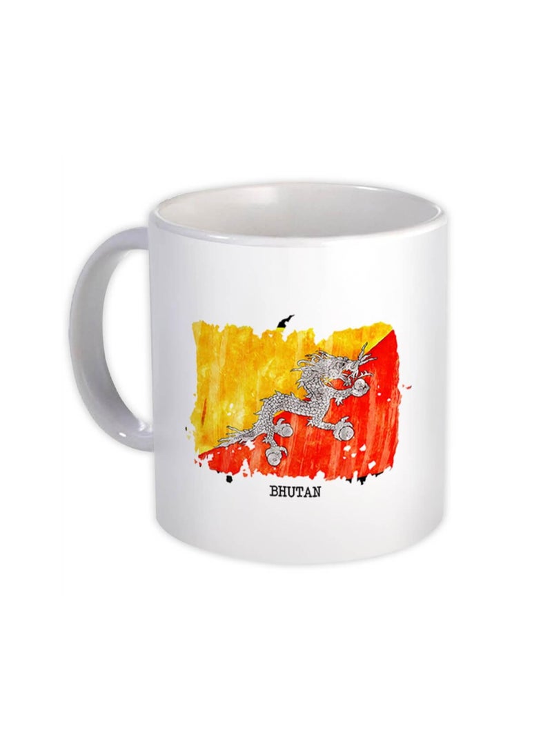 RYN Bhutan Flag White Coffee Mug - Image 2