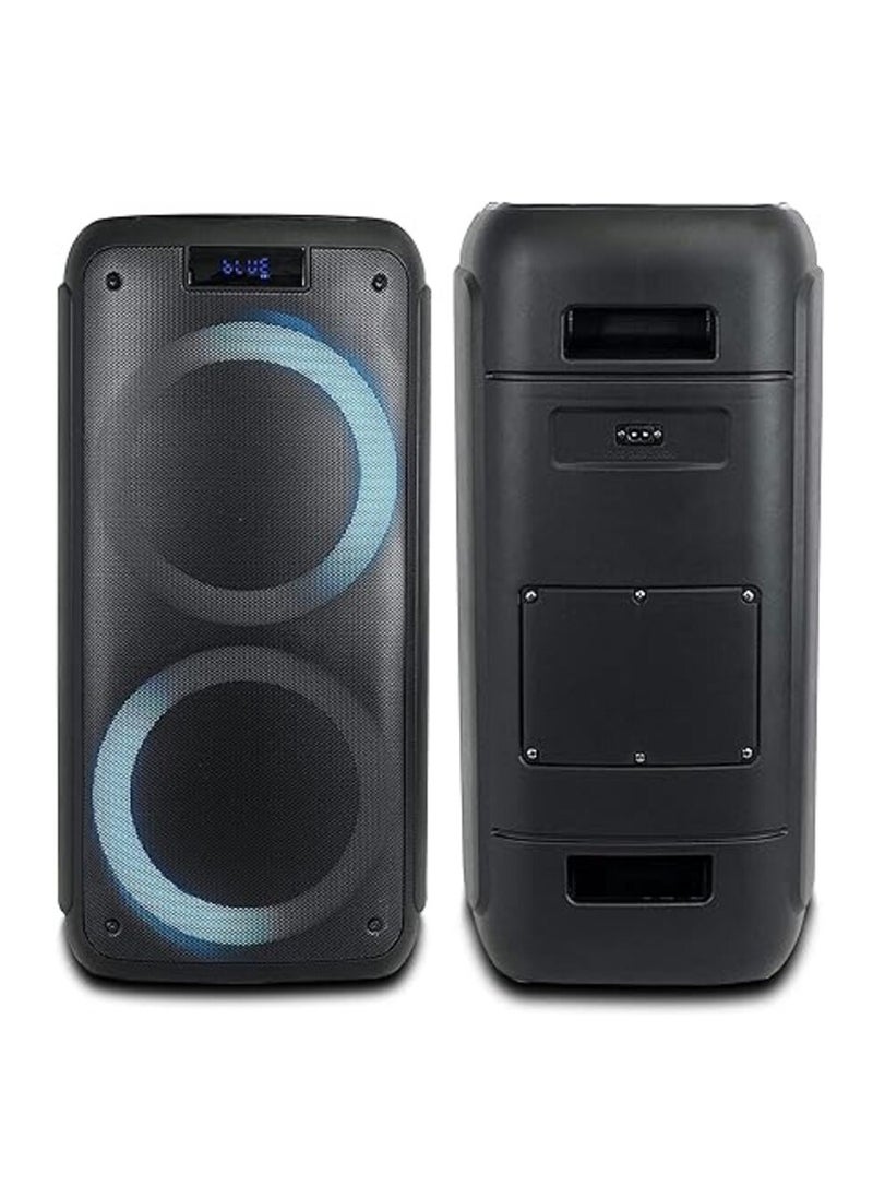 Generic - Portable Bluetooth 5 Speaker Great Party Speaker with Woofers & Colorful LED – High Power Strong Bass Battery Powered Home Audio System with Remote Control & Wireless Mic (3 Hours Rechargeable) - Image 1