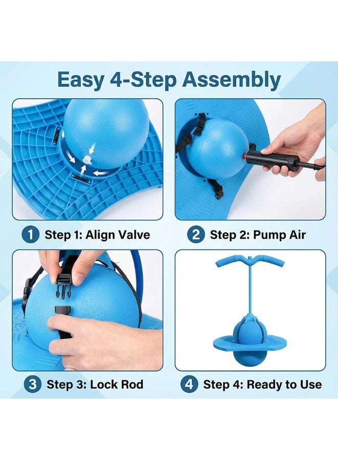 Arabest Children’s Balance Jumping Ball, Jump Balance Ball for kids, Outdoor Indoor Quiet Pogo Bouncing Balls with Handle,Safe,Sturdy, Fun Jumper Hopper Balls Toy for Coordination, Fitness - Image 3