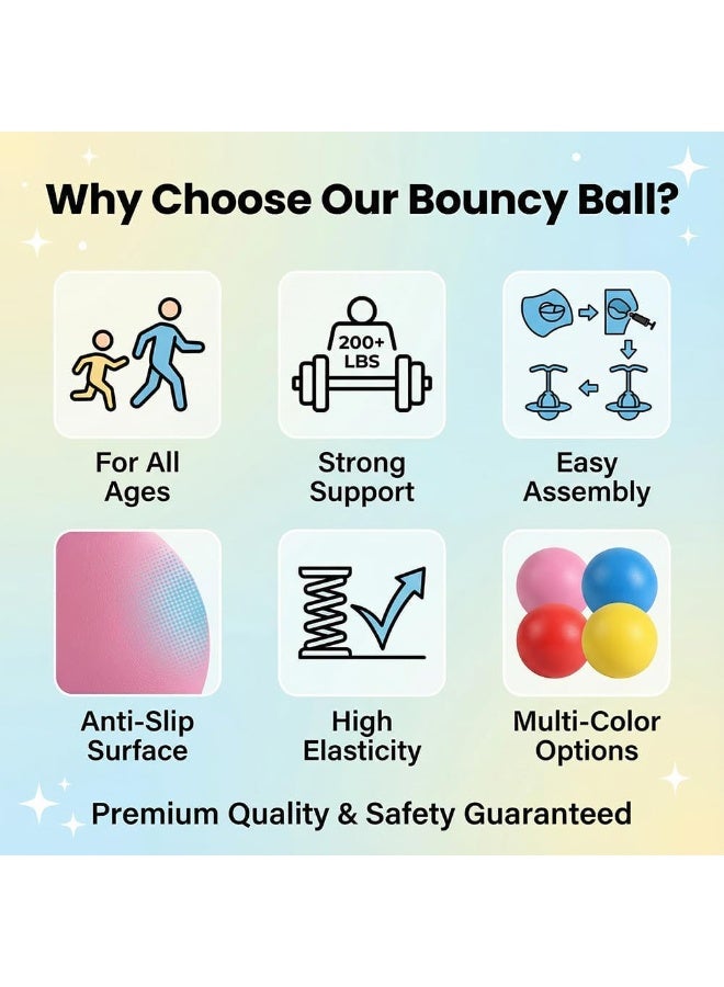 Arabest Children’s Balance Jumping Ball, Jump Balance Ball for kids, Outdoor Indoor Quiet Pogo Bouncing Balls with Handle,Safe,Sturdy, Fun Jumper Hopper Balls Toy for Coordination, Fitness - Image 4