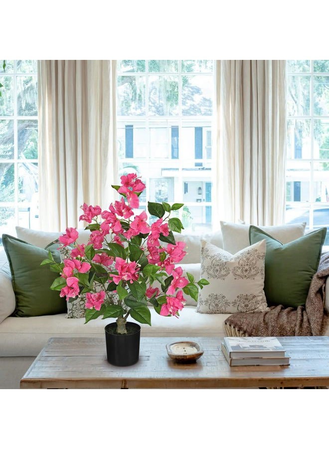 Villa Como 26.3” Fake Plants Artificial Flowers Light Purple Bougainvillea Artificial Plants Trees Indoor Pots, Faux Plants Perfect for Home Decor, Living Room Table Decor, Bedroom Shelf Decor, Dining Room Decor - Image 4