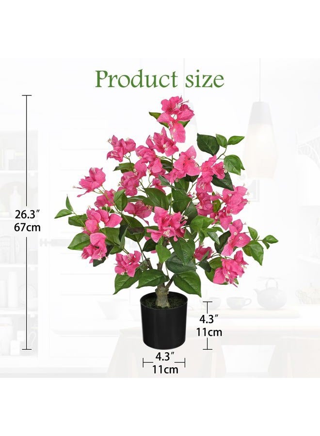 Villa Como 26.3” Fake Plants Artificial Flowers Light Purple Bougainvillea Artificial Plants Trees Indoor Pots, Faux Plants Perfect for Home Decor, Living Room Table Decor, Bedroom Shelf Decor, Dining Room Decor - Image 3
