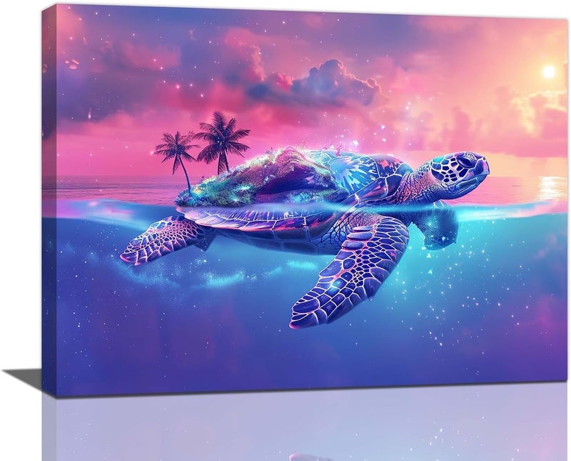 Fuzawet Sea Turtle Canvas Wall Art - Image 1