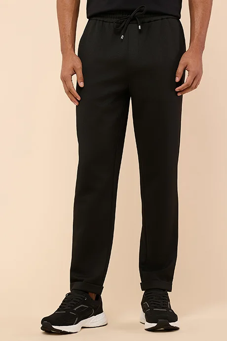 R&B Textured Pants with Drawstring Waist