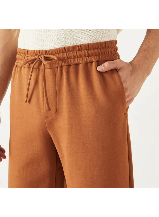 Iconic Iconic Solid Regular Fit Flexi Waist Joggers with Pockets