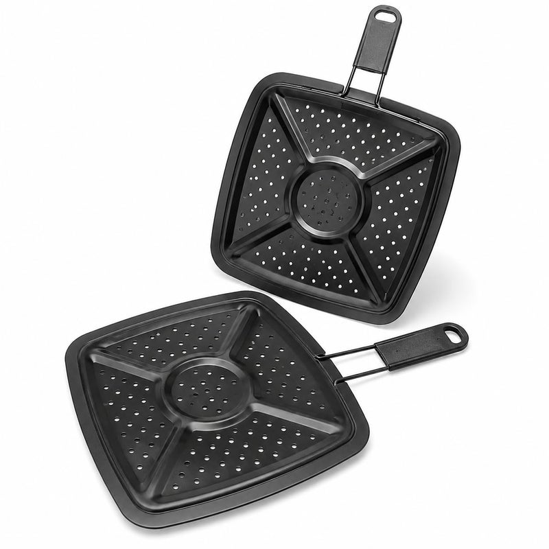 Round Square Rice Heat Diffuser Plate, Flame Tamer for Gas Stove, Metal Simmer Plate with Stainless Steel Handle, Pot Heat Distributor for Rice, Stuffed Vegetables, and Stews - Image 1