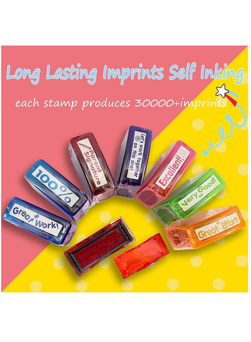 KASTWAVE Bertiveny Teacher Stamps for Grading Classroom, Parent Signature Teacher Self-Inking Stamp Set Stamps for Homework Teacher Supplies with 8 pcs - Image 4