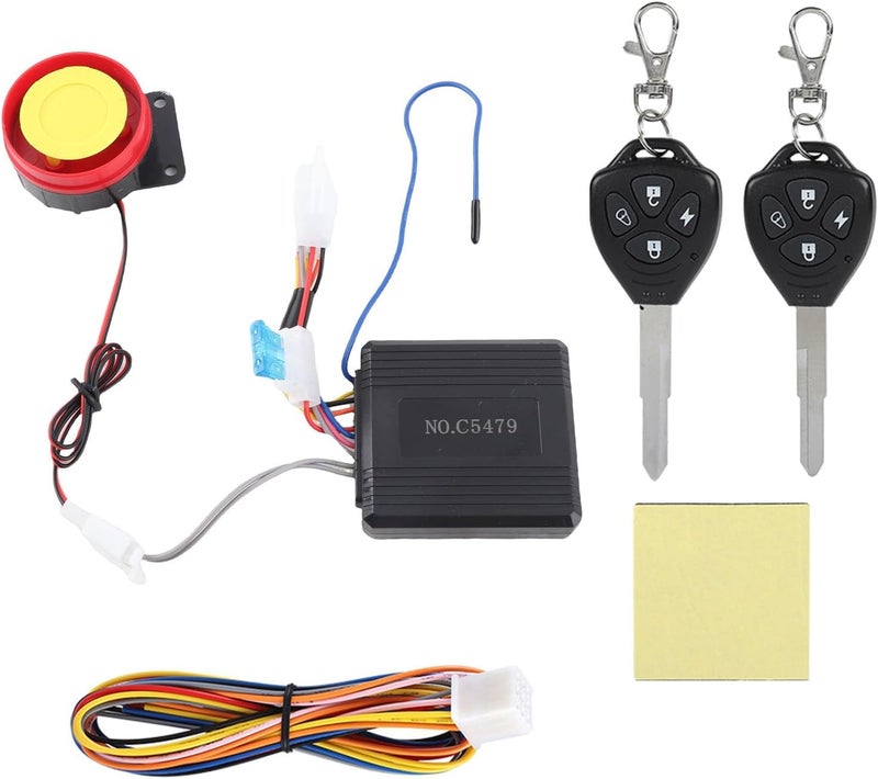 125dB Motorcycle Anti Theft Alarm System, 12V Scooter Security Alarm with Remote Control, High Decibel Vibration Sensor for Motorcycles Scooters, Design for All Weather - Image 1