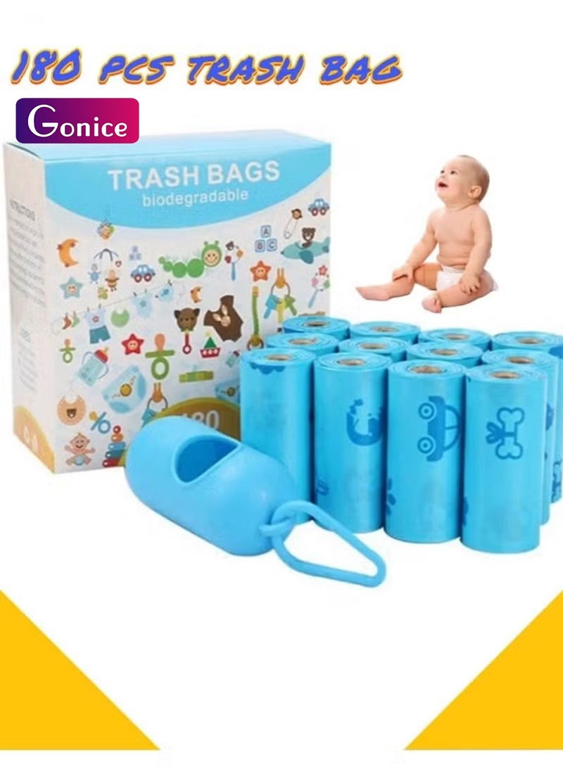 جونيس تعد كيس الحفاضات العطرية القابلة للتصرف ، كيس الحفاضات القابلة للتحلل الحيوي ، مع موزع كيس القمامة - Image 1