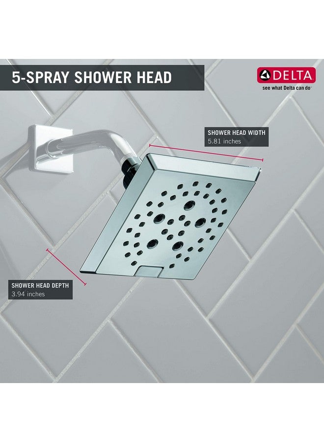 Delta DELTA FAUCET 52664 ABS 6 Angular Modern 5-Setting Touch-Clean H2Okinetic technology with Pause functionality Shower Head (Polished Chrome) - Image 3