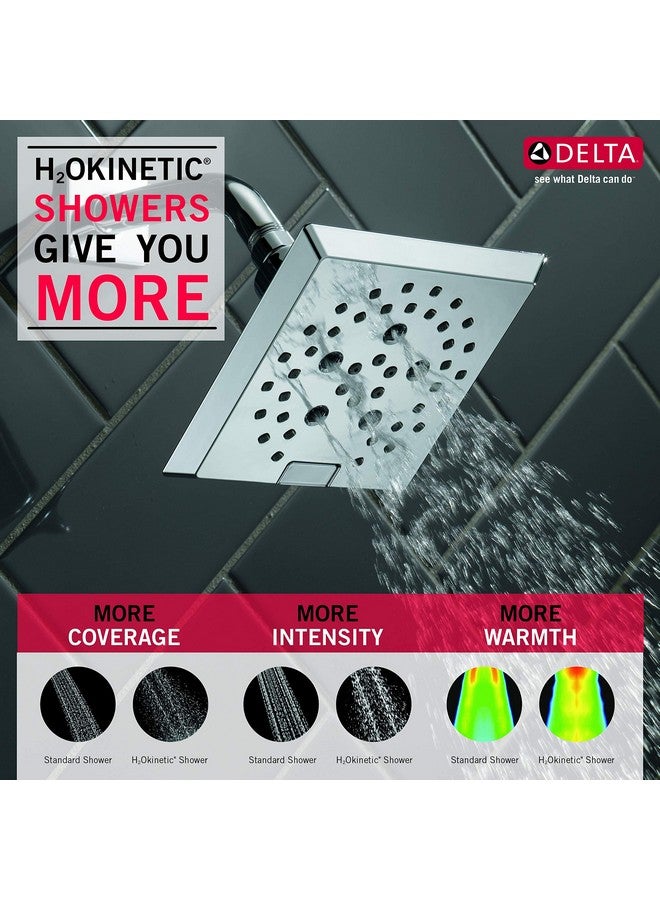 Delta DELTA FAUCET 52664 ABS 6 Angular Modern 5-Setting Touch-Clean H2Okinetic technology with Pause functionality Shower Head (Polished Chrome) - Image 2