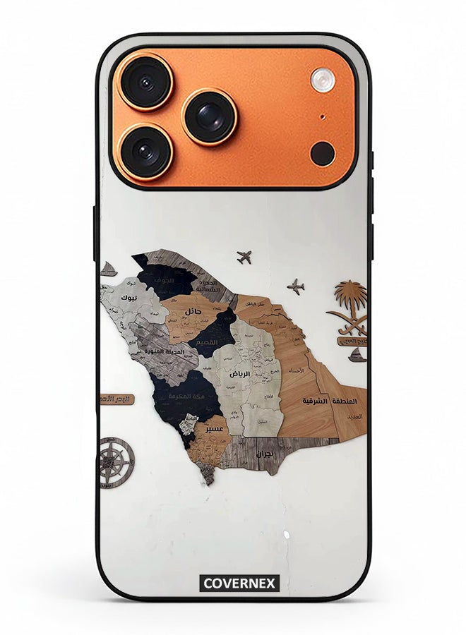 Covernex Apple iPhone 17 Pro Max Protective Case Cover Printed Featuring Saudi Arabia Regional Map - Image 2