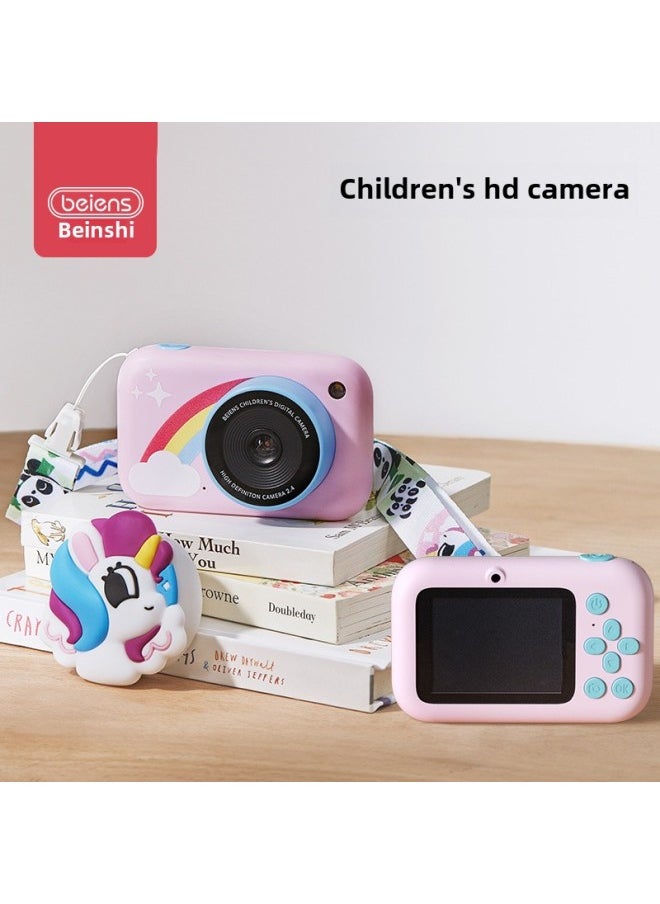 Generic - Children's Camera Toy Girl Photographable Printable Digital HD Camera Birthday Gift Mini Polonoid-Color: (unicorn) 2.4inch Ultra-clear Eye Protection Screen 96.0million Front And Rear Dual Camera 8x Zoom - Image 1