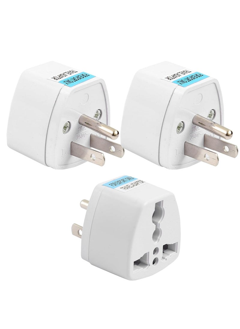 OCKO Ocko Universal Type B USA Conversion Adapter Plug 3 Pin Converter Socket Indian to Universal Adapter USA Canada Brazil to India Suitable for Laptop Camera Charger Pack of 3 White  - Image 1