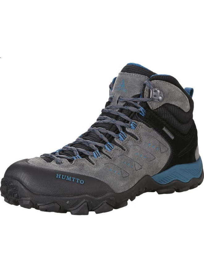 HUMTTO High-Top Hiking Boots, Comfortable Shock-Absorbing Outdoor Men'S Trekking Shoes, Travel Cross-Country Climbing Shoes, Dark Gray, Size 41 - Image 1