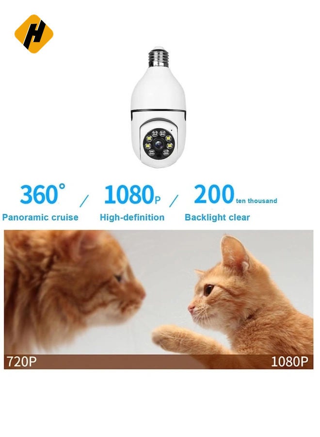HuHa Bulb Camera 1080P Night Vision IP Camera PTZ Camera 4X Digital Zoom Monitor Home Security System WiFi Camera Full Color  - Image 4